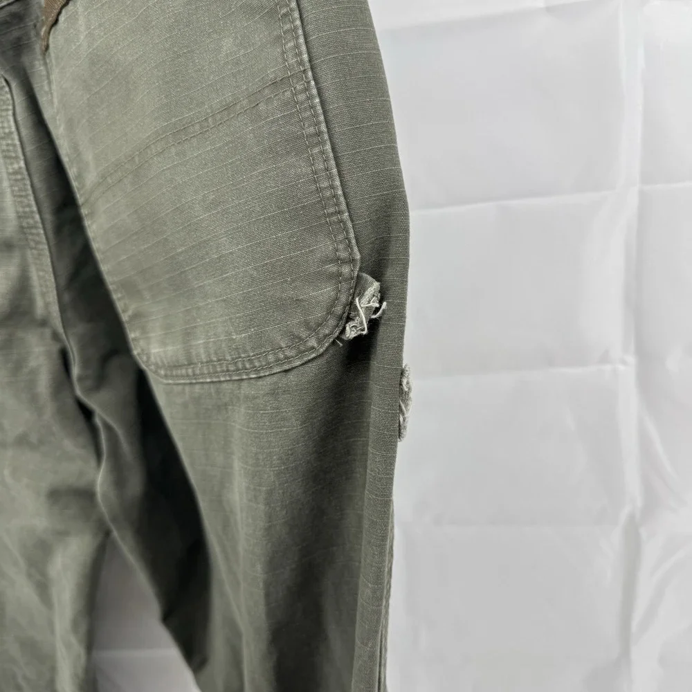 Men's‎ Olive Wrangler Ripstop Cargo Pants Drab Vintage Military Style 31x29